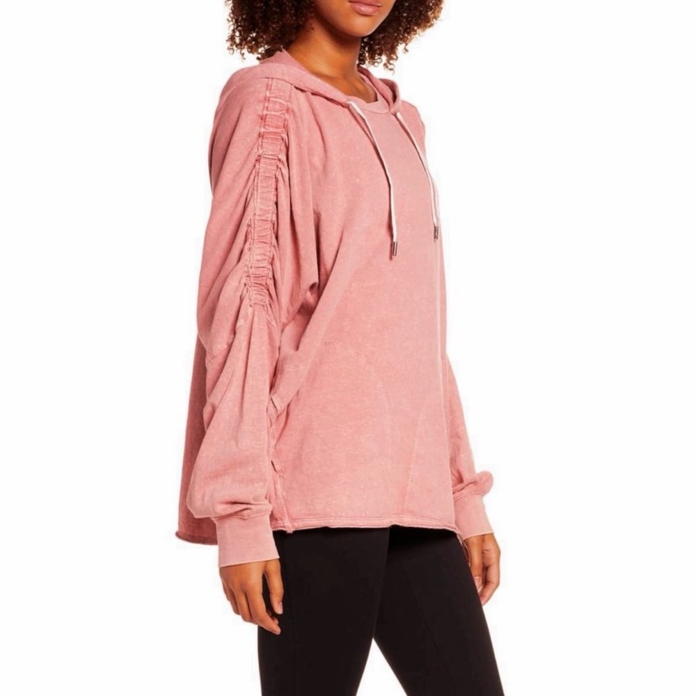 FREE PEOPLE MOVEMENT Cayuga Hooded Tunic Hoodie Sweatshirt Pink Oversized M - Picture 12 of 13